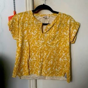 yellow and white floral crop top